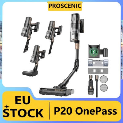 Aspiradora Inalámbrica Proscenic P20 OnePass, Succión de 70000Pa, 70 Minutos de Autonomía, Motor Sin Escobillas de 680W, 180 ° Tubo Flexible, Limpieza en Seco y Húmedo con Tanque de Agua Adicional