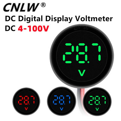 Voltímetro redondo de dos cables con pantalla Digital LED de 4-100V CC, medidor de corriente de voltaje Digital para coche, Detector de voltios, probador, panel de Monitor