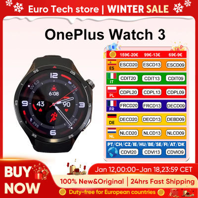 OnePlus Watch 3 SmartWatch Versión global Wear OS por Google Pantalla LTPO A0MOLED de 1,5 pulgadas 5 días de duración de la batería 60S Control de salud GPS