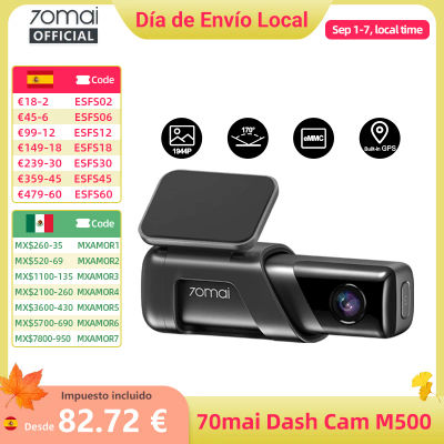 Cámara para Auto 70mai Dash Cam M500 1944P 170FOV, Grabadora DVR con GPS, ADAS, Monitor de Estacionamiento 24H, Almacenamiento EMMC Integrado