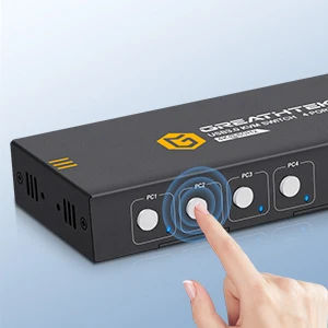 KVM Switch USB 3,0 HDMI Switcher 4K @ 60Hz para 4 ordenadores que compartir 1 Monitor HD y 3 dispositivos USB, teclado, ratón, impresora