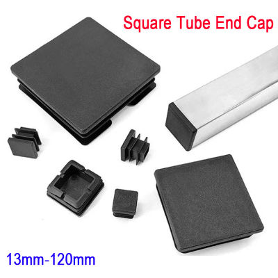 Tapones Cuadrados de Plástico Negro de 13/15/16/19/20/22~120mm para Tubos de Patas de Muebles, Inserciones Decorativas y Cubiertas Antipolvo