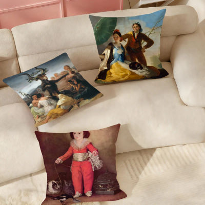 Funda de almohada con pintura famosa de Francisco Goya, adecuada para dormitorios, salas de estar, coches, decoración del hogar