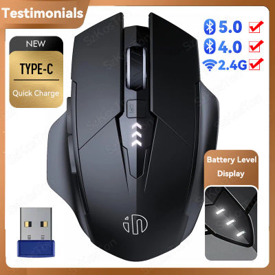Ratón Compatible con Bluetooth, ratón inalámbrico recargable 2,4G PM6, soporte silencioso para oficina, PC, portátil, tableta, teléfono inteligente Universal