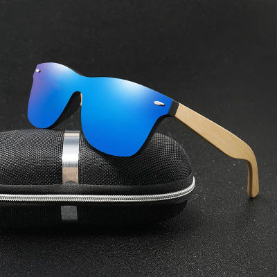 Gafas De Sol De madera para ciclismo para hombre y mujer, anteojos De Sol cuadrados De bambú para mujer y hombre, gafas De Sol con espejo De gran tamaño Retro De Sol Masculino hechas a mano