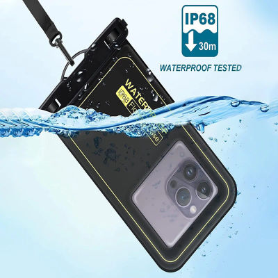 Bolsa impermeable flotante IP68 para deportes acuáticos, funda para teléfono con pantalla táctil y correa para iPhone, Samsung, teléfono móvil de 6,8 pulgadas