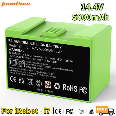 Reemplazo de batería i7 de 14,4 V 5000mAh para iRobot Roomba e y i Series i7+ e5 7150 7550 i3 3150 i3+ 3550 i4 4150 i4+ 4624864 ﻿