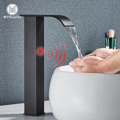 Grifo de Lavabo Inteligente con Sensor, Montado en el Mueble, Tipo Bajo/Alto, Control Manual Automático, Mezclador de Agua Fría y Caliente