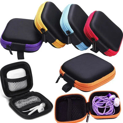 Mini bolsa protectora para auriculares, estuche rígido de Eva, cargador digital, bolsa de almacenamiento para auriculares, organizador de cables de datos USB, bolsa de transporte, 1 ud.