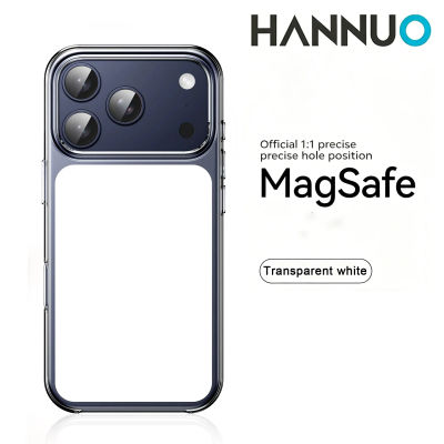 Funda Magnética HANNUO para iPhone 17 Pro MAX, Funda Protectora a Prueba de Golpes para Cargador Inalámbrico, Funda Transparente