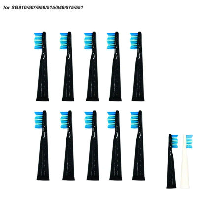 10 Uds seago cabezales de cepillo de dientes eléctrico reemplazo cuidado del cepillo de dientes sónico 899 Set (10 cabezales) para SG910/507/958/515/949/575/551