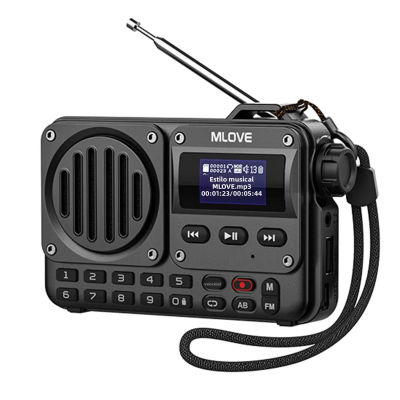 MLOVE BV800 Altavoz Bluetooth superportátil con radio FM, pantalla LCD, antena, entrada AUX, disco USB, tarjeta TF, reproductor MP3