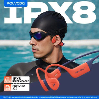 Auriculares Bluetooth de Conducción Ósea POLVCDG con 32 GB de Memoria, Auriculares para Natación IPX8, Bluetooth 5.4, Material de Silicona, Nuevo Modelo X16 2024