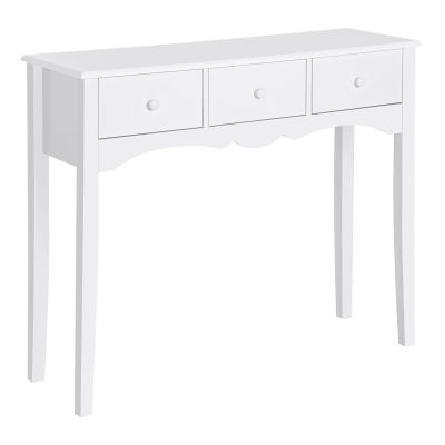 HOMCOM Mueble Mesa Recibidor Entrada Tocador Consola con 3 Cajones 100x32x85cm