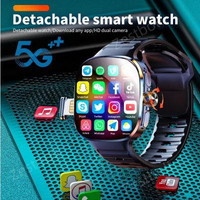 Versión global M99 Smartwatch Pantalla Amoled de 2,4 pulgadas con tarjeta Sim GPS WIFI 190 ° Reloj inteligente Android 10.0 con juego de cámara giratoria