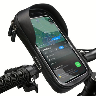 Soporte para teléfono móvil Soporte frontal para bicicleta Bolsa para teléfono móvil Bicicleta impermeable, motocicleta 360 ° Girevole