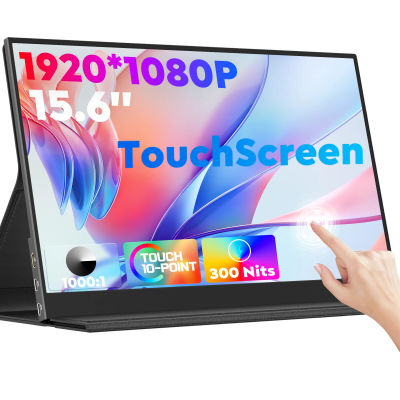 Monitor Portátil Amoudo de 15.6 Pulgadas, 1920x1080P, 60HZ, Pantalla Secundaria FHD Delgada con Conexión Tipo-C y Mini HDMI, Monitor de Extensión USB