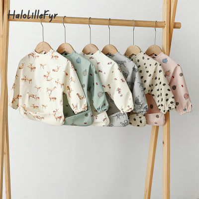Baberos de alimentación infantil, delantal impermeable de manga larga para niños con bolsillo, tela para eructar para niños y niñas, bata artística antisuciedad, cosas para bebés