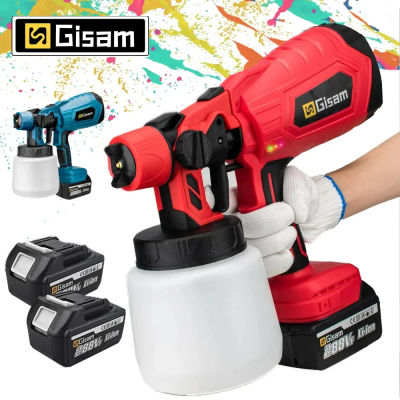 PISTOLA DE PULVERIZACIÓN eléctrica sin cables, pulverizador de pintura con batería recargable de 1000ML, aerógrafo con revestimiento de acero para muebles de automóvil para el hogar DIY