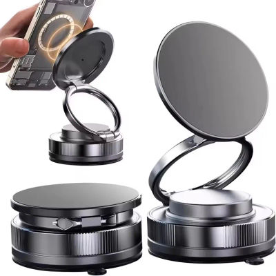 Soporte Magnético Plegable para Teléfono con Imán Potente, Rotación de 360 Grados ° Soporte Giratorio para Teléfono Móvil con Succión al Vacío para Escritorio, Coche, Parabrisas y Salpicadero
