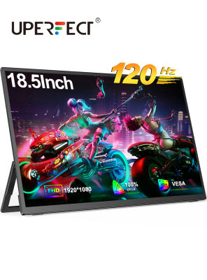 Monitor portátil UPERFECT 18.5 pulgadas 1080p FHD HDR IPS Pantalla para computadora portátil Pantalla HDMI USB C Pantalla externa con soporte de soporte rotativo de altavoces duales VESA USB OTG para
