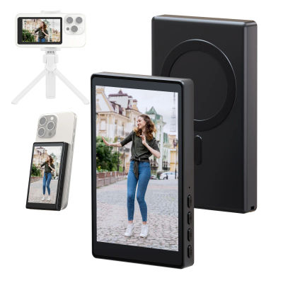 Monitor Inalámbrico con Cámara Trasera, Pantalla Magnética para Smartphone, para Vlogs, Transmisiones en Vivo, Grabación de Video, Herramienta para Selfies al Aire Libre