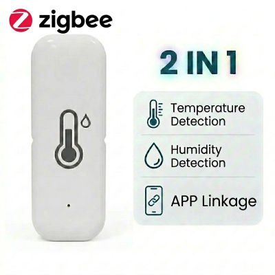 Sensor Inteligente de Temperatura y Humedad Zigbee, Higrómetro Interior, Controlador de Monitoreo, Compatible con Altavoces Inteligentes Alexa y Google Home