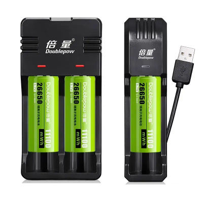 Batería recargable de iones de litio 26650 y 11100mWh, 3,7 V, para linterna de luz fuerte, farola Solar, herramienta eléctrica + cargador USB
