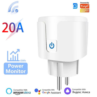 TUYA enchufe inteligente WiFi EU 16A/20A con Monitor de potencia función de sincronización Control de voz funciona con Alexa GoogleHome