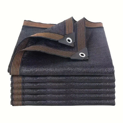 Malla de sombreo negra con borde sellado y ojales, red de protección solar para pérgolas, plantas, invernaderos, jardines, patios, toldos