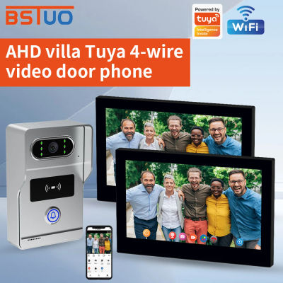 Videoportero con Intercomunicador de 7 Pulgadas Compatible con la Aplicación Tuya, Cámara con Monitor, Desbloqueo por Aplicación, Visión Nocturna HD para Viviendas