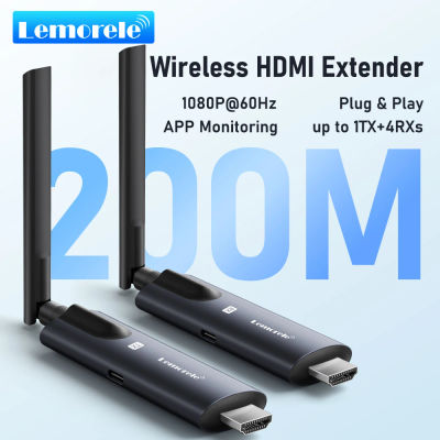 Transmisor y Receptor HDMI Inalámbrico Lemorele 5G 200M, Transmisor Bluetooth para PC, TV, Proyector, Monitor, Transceptor de Video