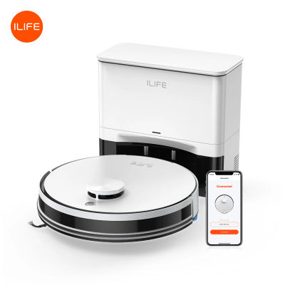 Aspiradora Robótica ILIFE A30 Pro con Estación de Autovaciado Automático, Succión Potente de 5000 Pa, Navegación LDS, 180 Minutos de Autonomía, Función 2 en 1 de Fregado y Barrido, Control por