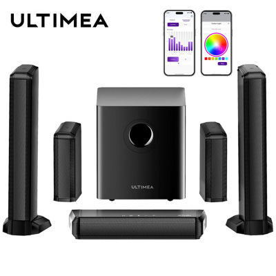 Barra de Sonido Envolvente ULTIMEA 7.1 con 2 Altavoces Envolventes y Subwoofer de 6.5 Pulgadas, Sistema de Sonido Envolvente para TV con RGB, Control por Aplicación