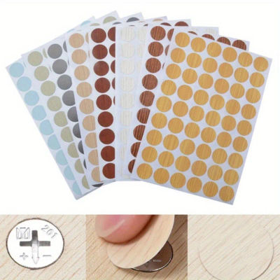 54 pegatinas de cubierta de agujero de tornillo para muebles, cubiertas de tapa de tornillo decorativas de PVC autoadhesivas para reparación de estantes de gabinetes