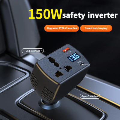 Inversor de Corriente 2025 de 150W, de 12V CC a 220V CC, Convertidor de Voltaje para Auto con Cargador USB