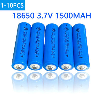 Batería recargable de litio 18650, 3,7 V, 1500mAh, adecuada para afeitadora, altavoz, masajeador, pulverizador, instrumento de belleza, ratón, 1-10 Uds.