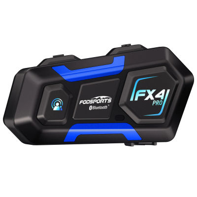 Intercomunicador para Motocicleta Fodsports FX4 Pro, Auriculares Bluetooth para Casco, Interfono para 4 Motociclistas, 1200m, Radio FM