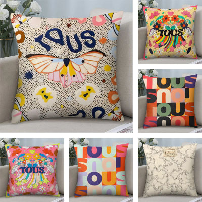 Funda de almohada CRAFTED WITLOVE T-tous, tela de felpa, suave, estampado de doble cara, funda de cojín para sofá, fundas de almohada