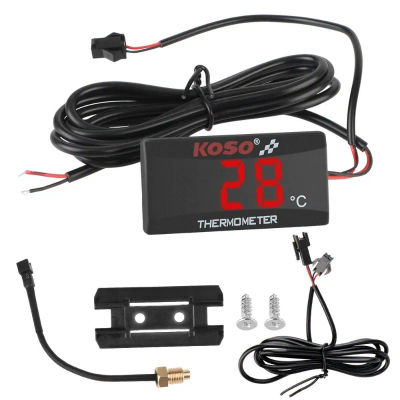 Indicador de advertencia rojo y azul de 12V con sensores, termómetro para motocicleta, medidor de temperatura, tanque de agua, reequipamiento 0 ~ 120 ° Monitor C