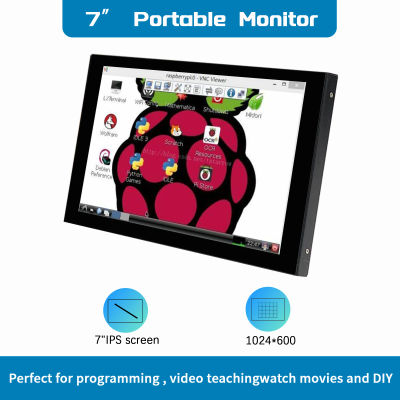 Raspberry Pi pantalla NONTouch de 7 pulgadas IPS 1024x600 HD LCD HDMI-pantalla para RPI 4B 3B + 3B PC pantalla secundaria Monitor portátil