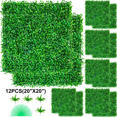 SucceBuy-decoración de pared de plantas artificiales, Panel de pared de setos de boj, decoración del hogar, fondo de hierba falsa, pantalla de seto de privacidad