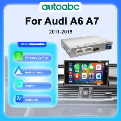Para Audi A6 A7 2012-2018 inalámbrico CarPlay Android Auto interfaz adaptador caja espejo enlace Bluetooth navegación GPS