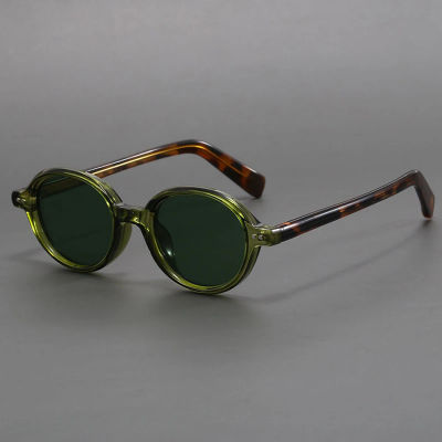 Gafas de sol redondas pequeñas de acetato polarizadas para hombre, gafas de sol ovaladas japonesas Unisex para mujer, gafas de sol Retro TR90 de acetato para hombre