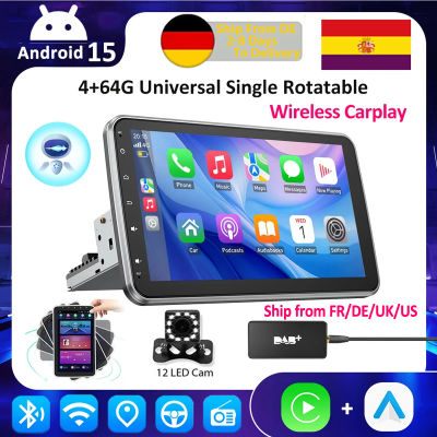 ESSGOO Radio de Coche Universal Android 15 de 10.1 Pulgadas con Pantalla Giratoria, Reproductor Multimedia Carplay, GPS, Navegador, Estéreo para Auto, Bluetooth