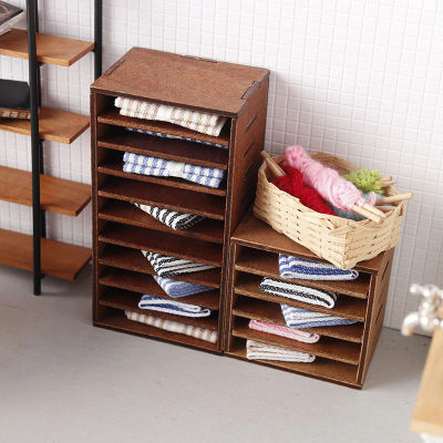 Simulación en miniatura para casa de muñecas, gabinete de tela de 5/10 capas, mueble de almacenamiento, modelo de decoración para el hogar, accesorios para casa de muñecas de juguete