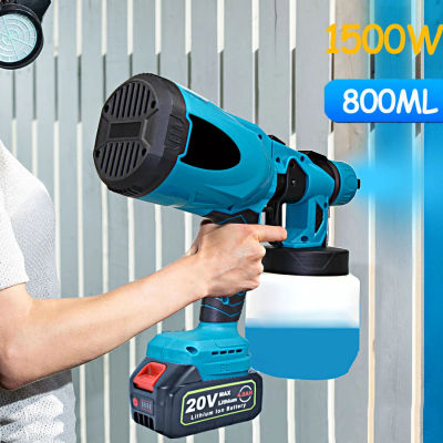 Pistola de Pintura Eléctrica Inalámbrica de 800 ml, Pulverizador de Pintura Automático para Muebles, Aerógrafo para Batería Makita de 18V, Herramientas de Bricolaje