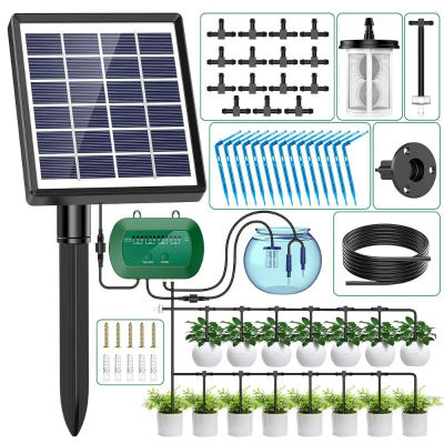 Kit de riego Solar inteligente, 6V, 2W, con batería integrada de 1800mAh, riego para plantas en macetas, dispositivo de riego temporizado DIY