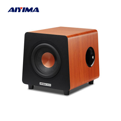 AIYIMA 800X-Subwoofer , altavoz activo de 8 pulgadas, graves profundos, grano de madera, amplificador de graves, entrada RCA/AUX/LFE, 150W