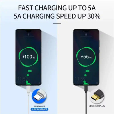 Cable de carga rápida tipo C 6A 100W, cargador de teléfono, cable de datos USB C para Huawei Mate 40 50 Honor Xiaomi Samsung, cable de carga rápida